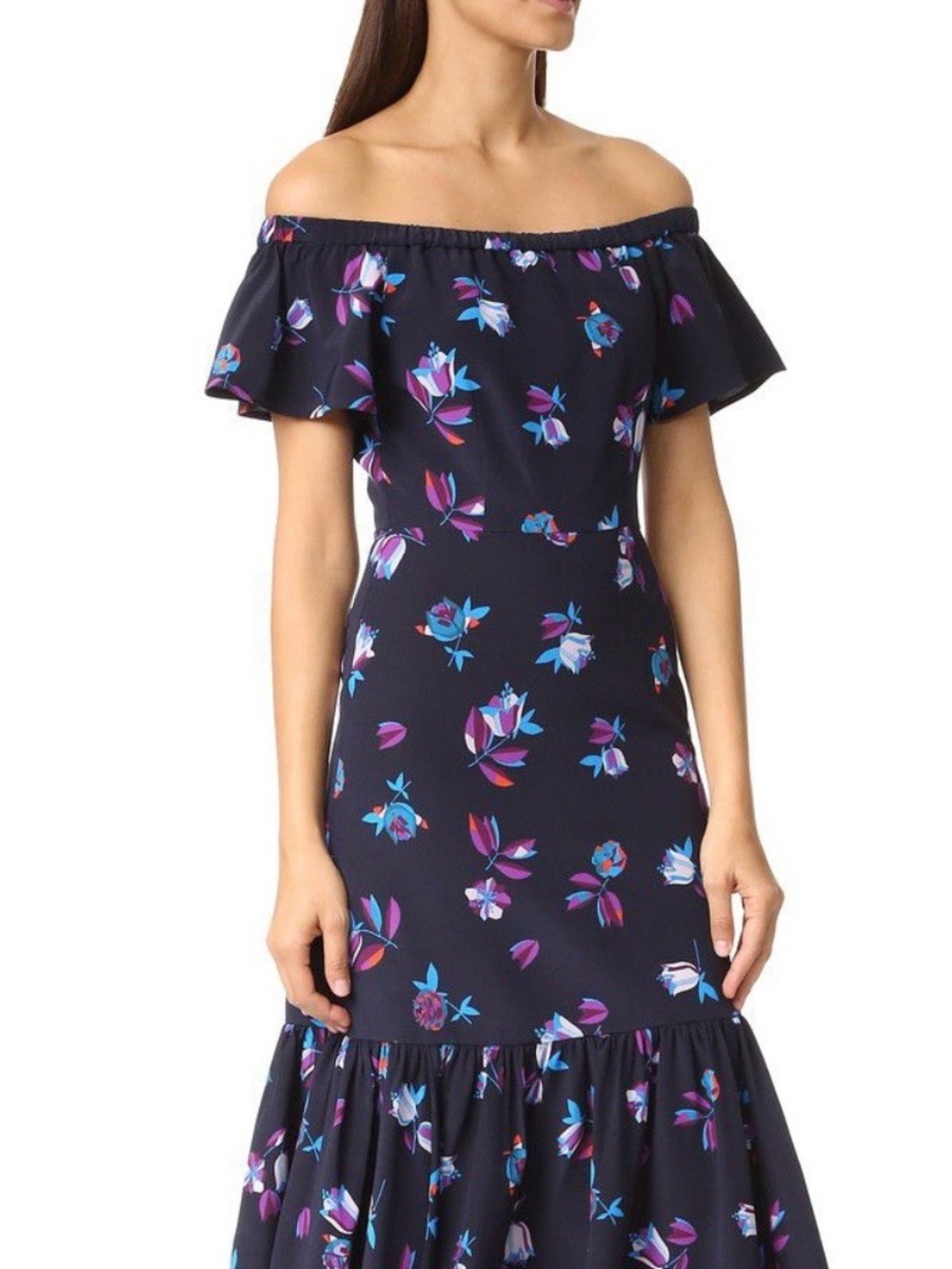 Rebecca Taylor Bellflower Silk Midi Dress